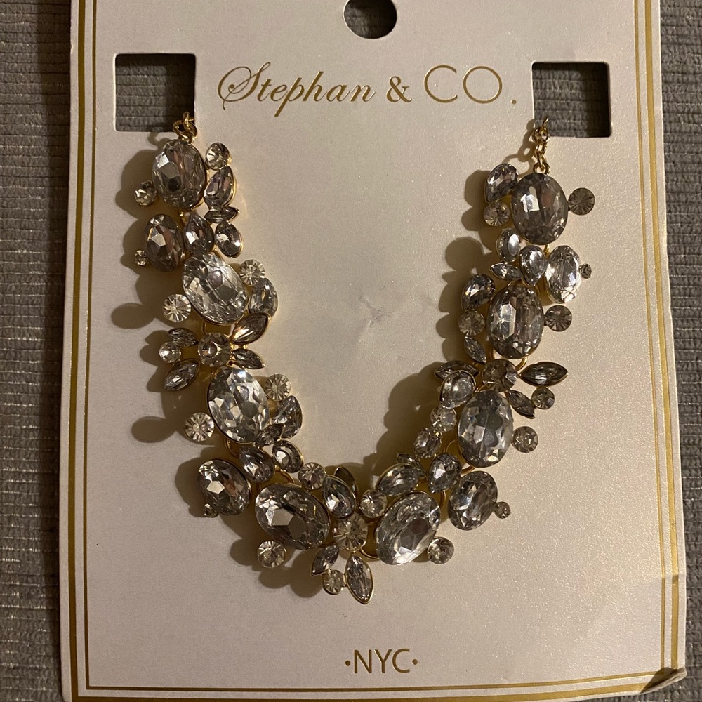 Stephan & Co. Crystal Cluster Statement Necklace